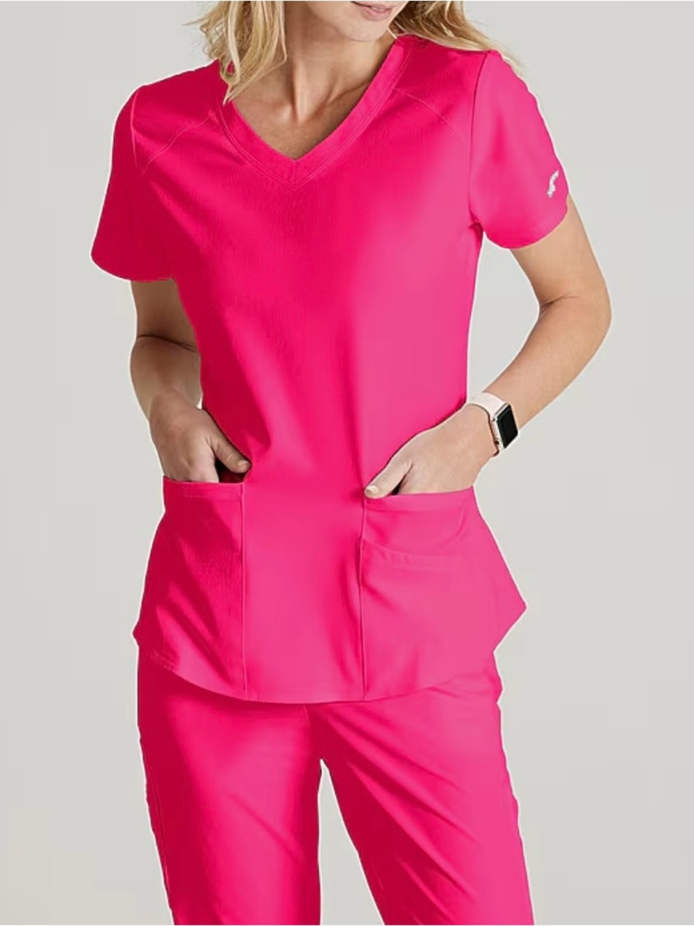 Skechers Women's Vibrance Pink Scrub Set XL